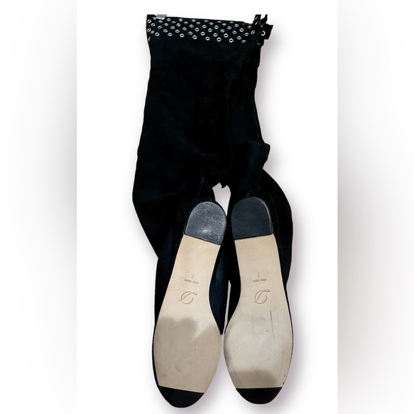 Vero Cuoio Suede Knee Boots Grommet Detail Size 7 But Fits Like An Size 8. - Picture 5 of 5